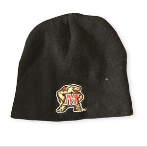 University of Maryland Black Beanie, UMD Terrapins Fan Gear, Cold Weather Hats